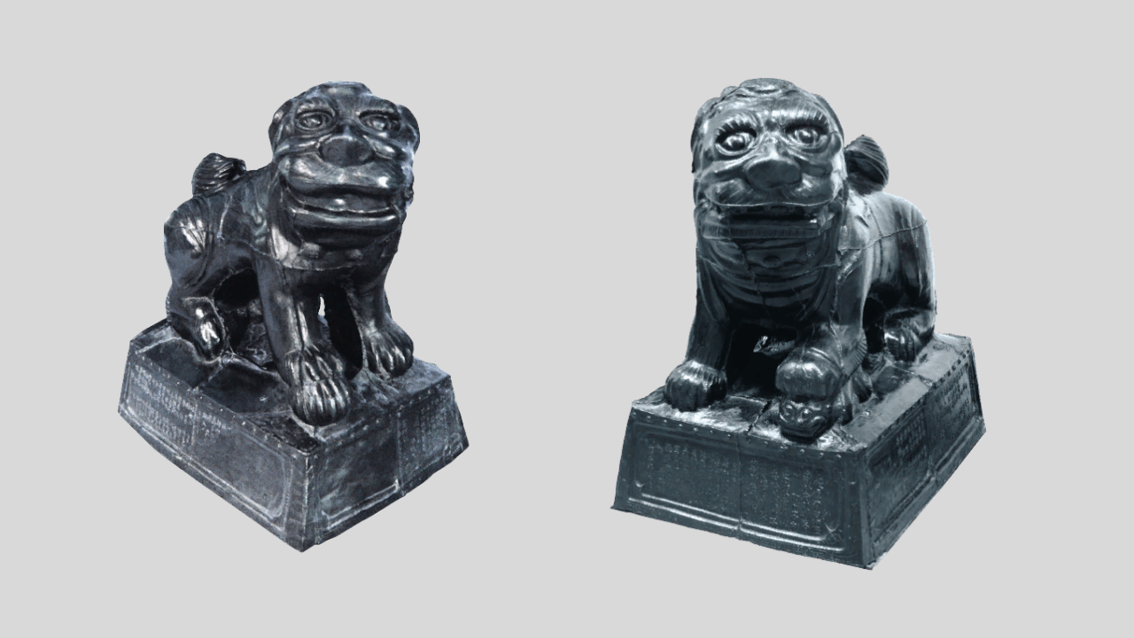 Львы Ши-цзы. Самец и самка. 1848. Китай